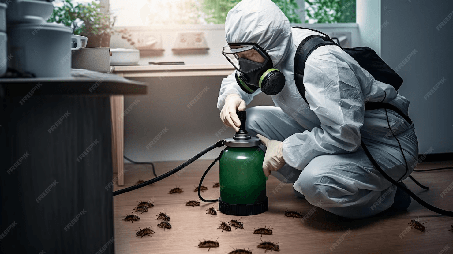 Pest control professional at work